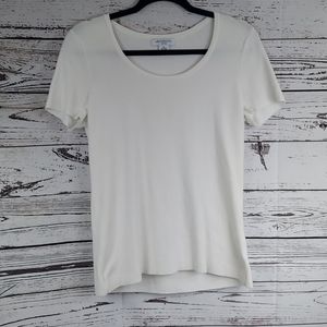 Liz Claiborne ribbed white top  size petite large